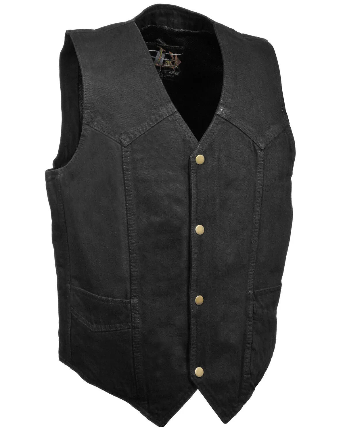 Milwaukee Leather Men's Classic Snap Front Denim Biker Vest