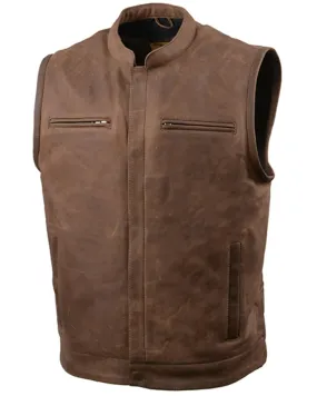 Milwaukee Leather Men's Rustler Concealed Carry Vintage Motorcycle Leather Vest - 3X