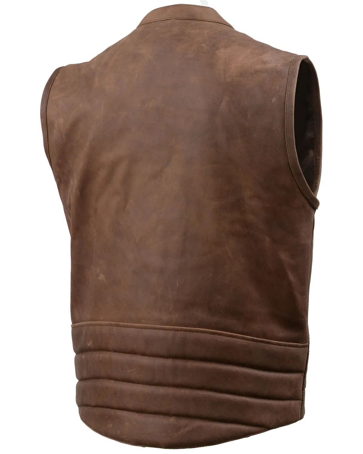 Milwaukee Leather Men's Rustler Concealed Carry Vintage Motorcycle Leather Vest