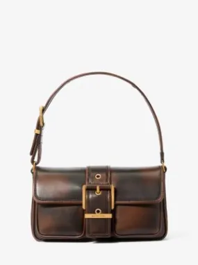 MK Colby Medium Burnished Leather Shoulder Bag - Brown - Michael Kors