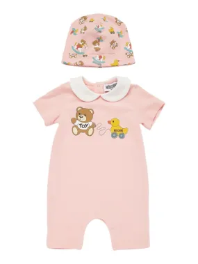 Moschino   Cotton jersey romper & hat 