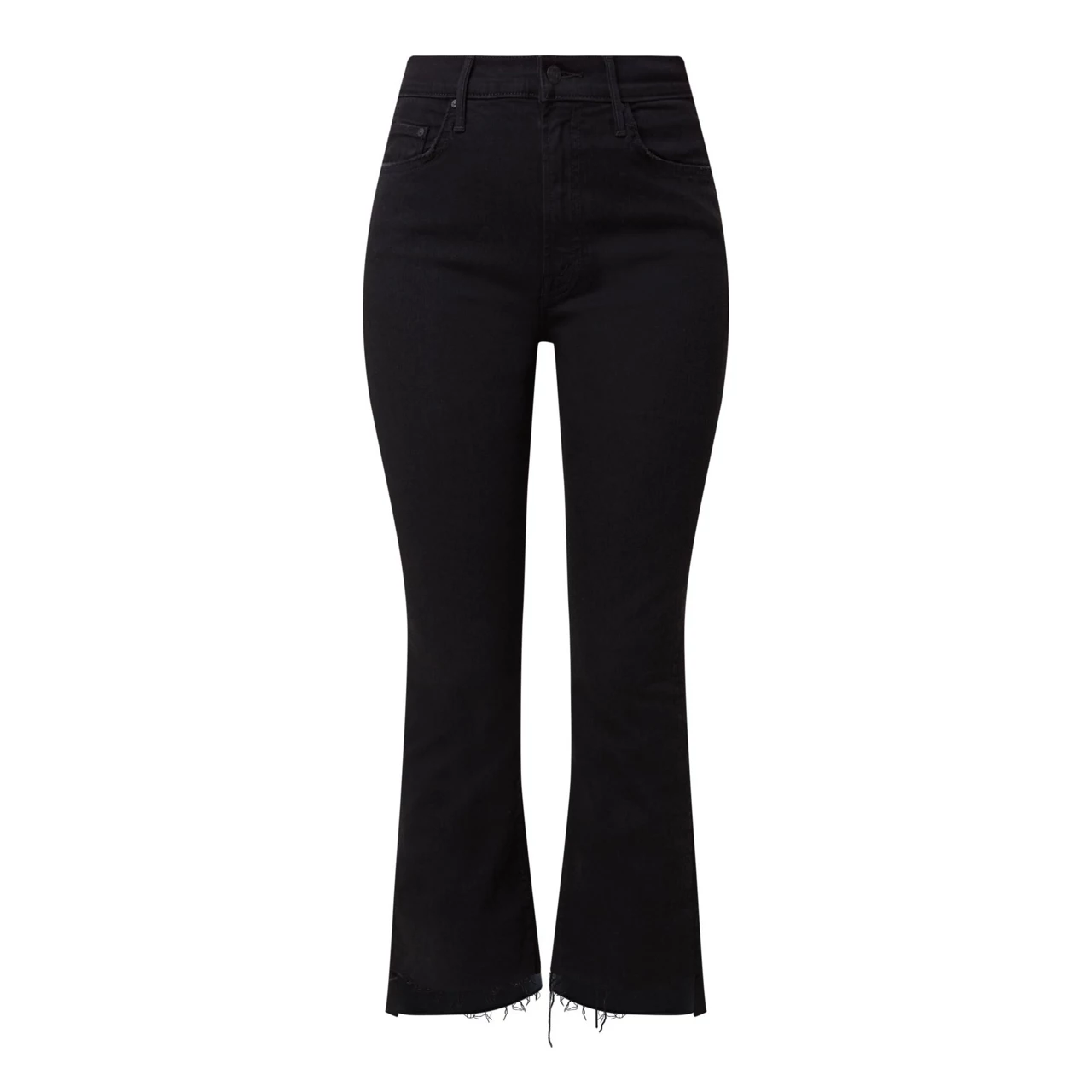 MOTHER The Insider Cropped Bootleg Jeans - Black