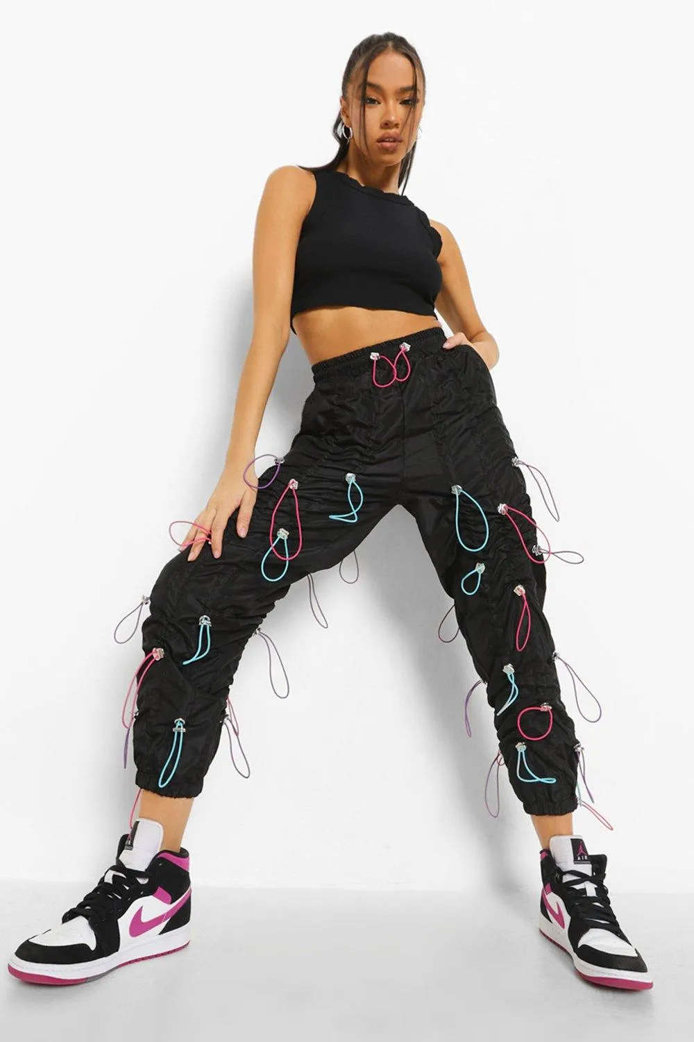 Multi Bungee Cord Detail Joggers