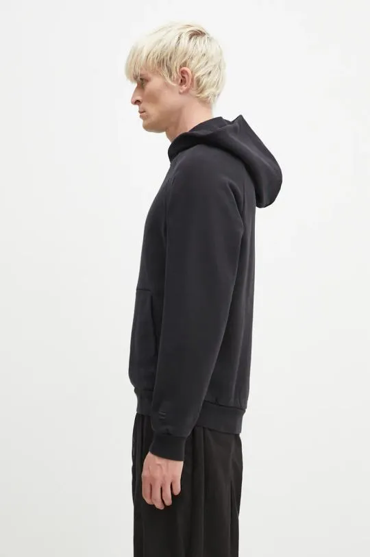 Napapijri cotton sweatshirt B-Premium H men's black color hooded with a print NP0A4I6M9411