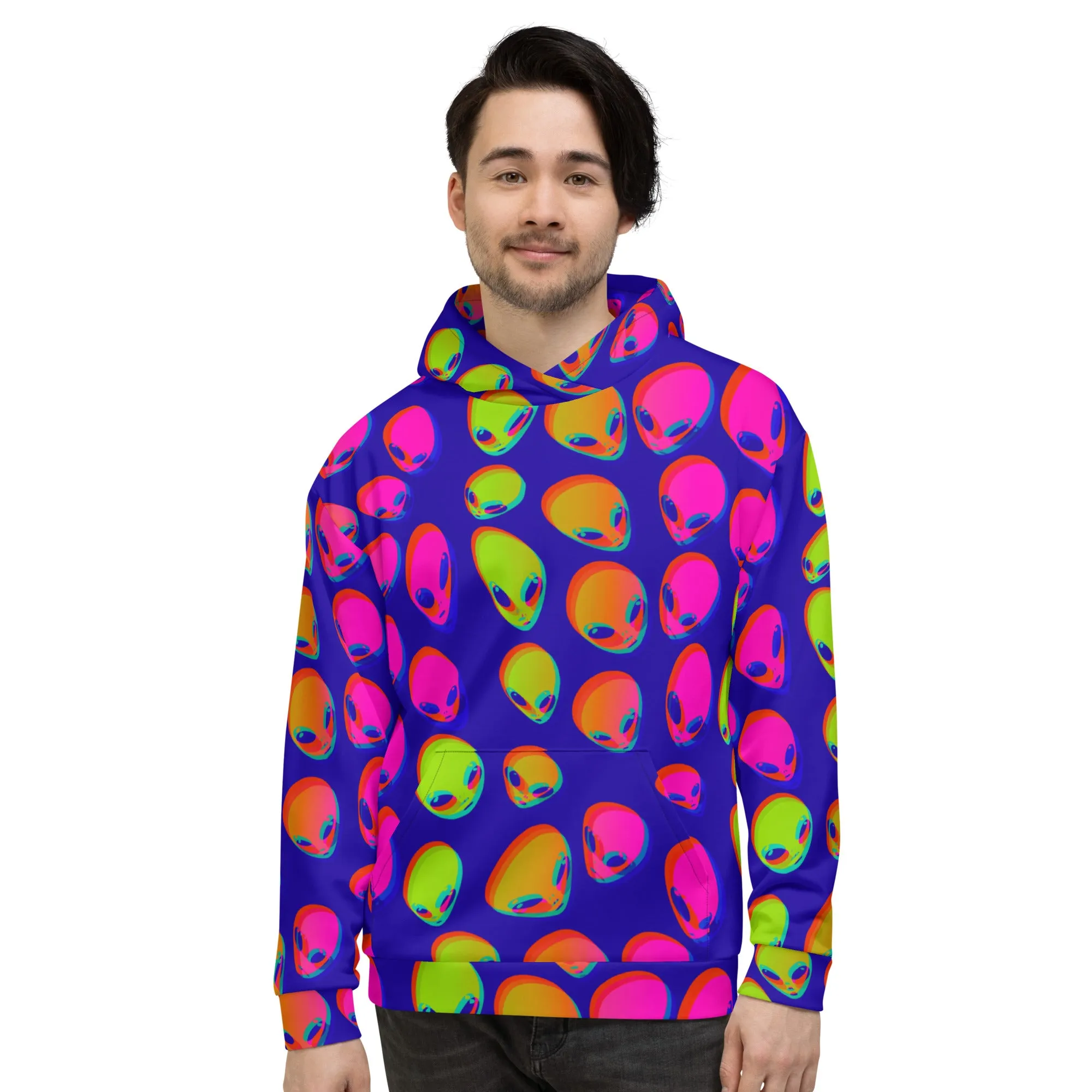 Neon Alien Blast Pullover Hoodie