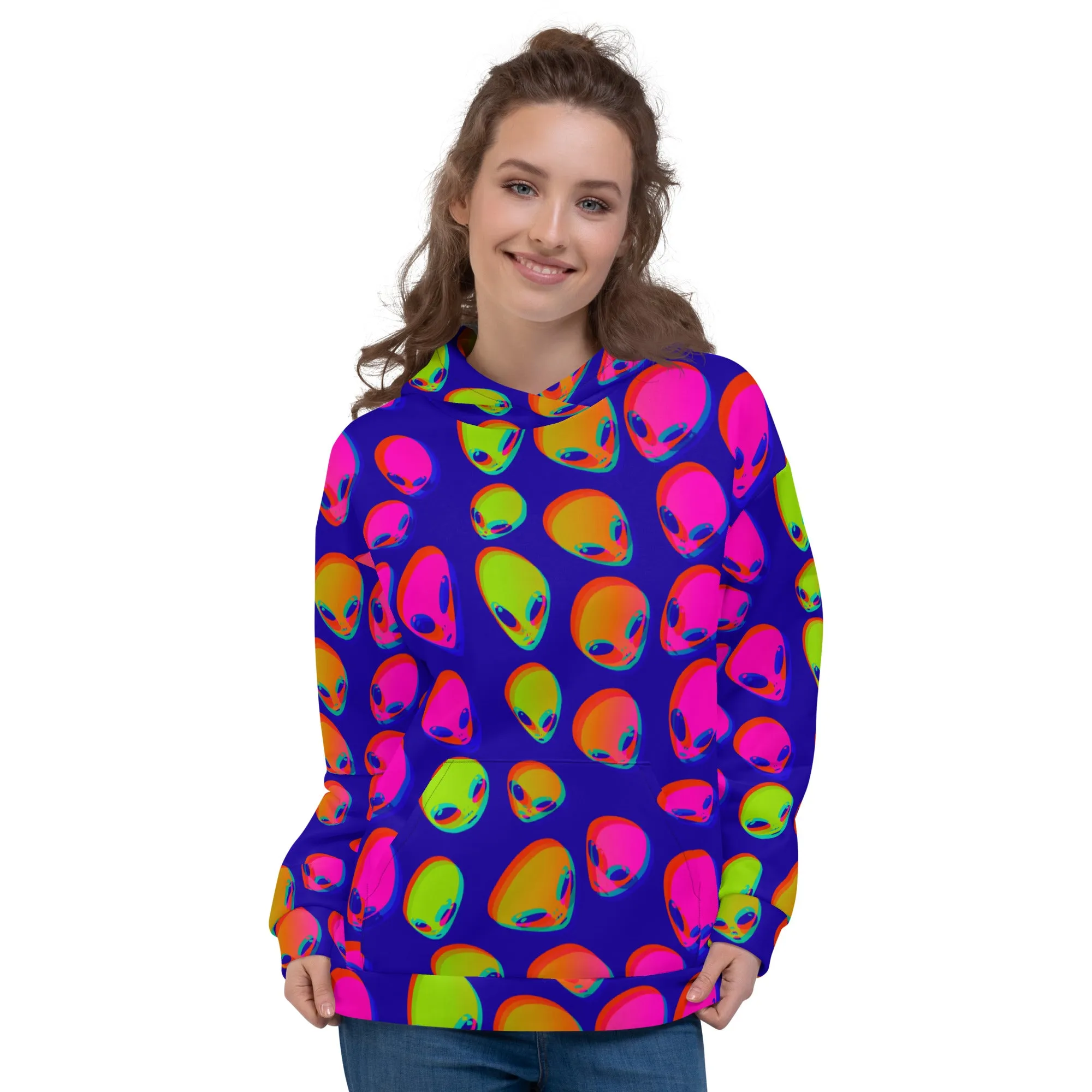 Neon Alien Blast Pullover Hoodie