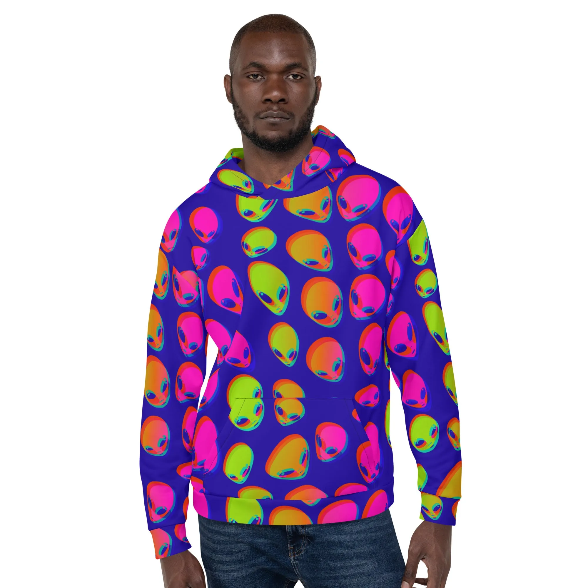 Neon Alien Blast Pullover Hoodie