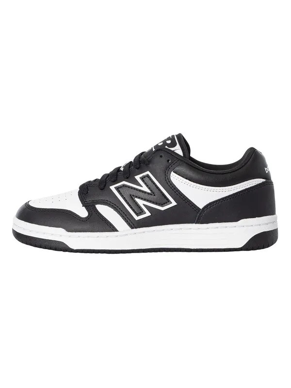 New Balance 480 Leather Trainers - Black/White