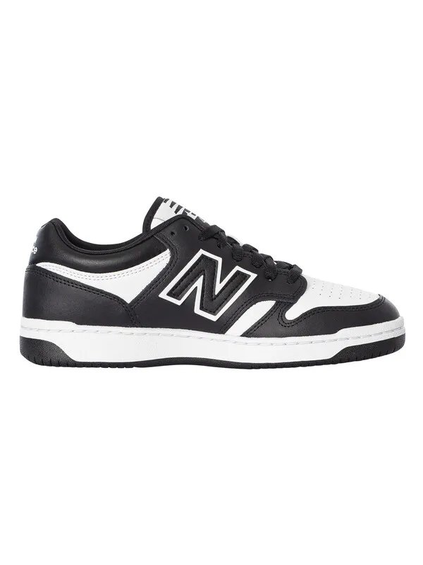 New Balance 480 Leather Trainers - Black/White