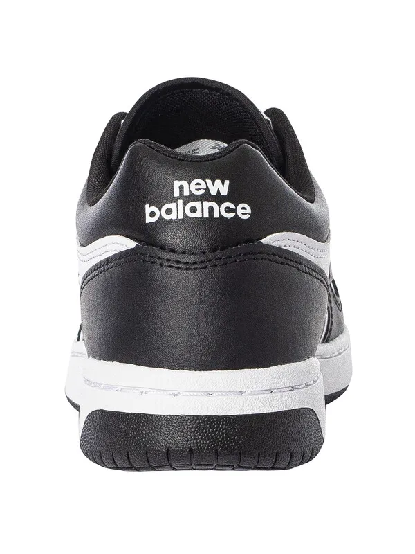 New Balance 480 Leather Trainers - Black/White