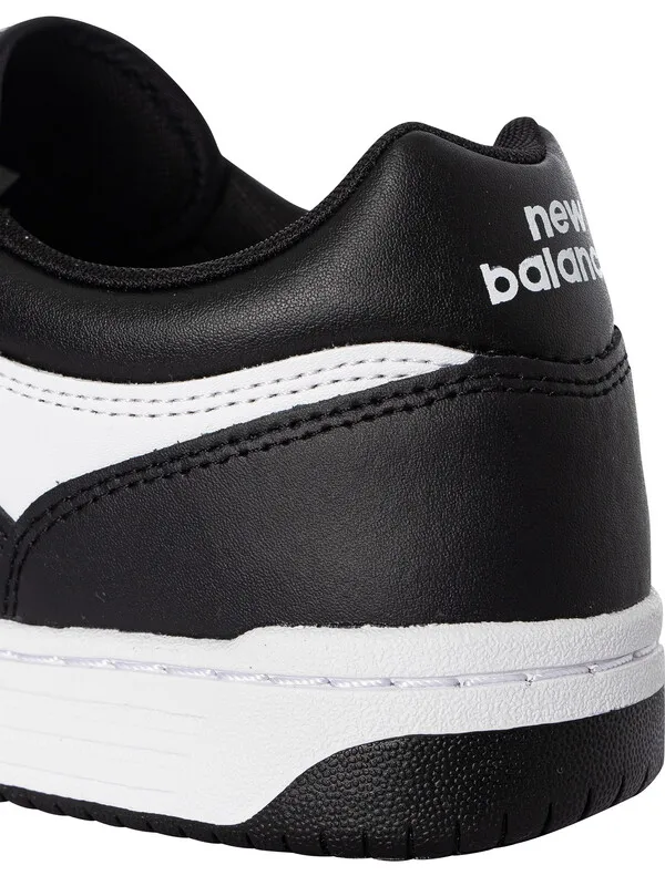 New Balance 480 Leather Trainers - Black/White