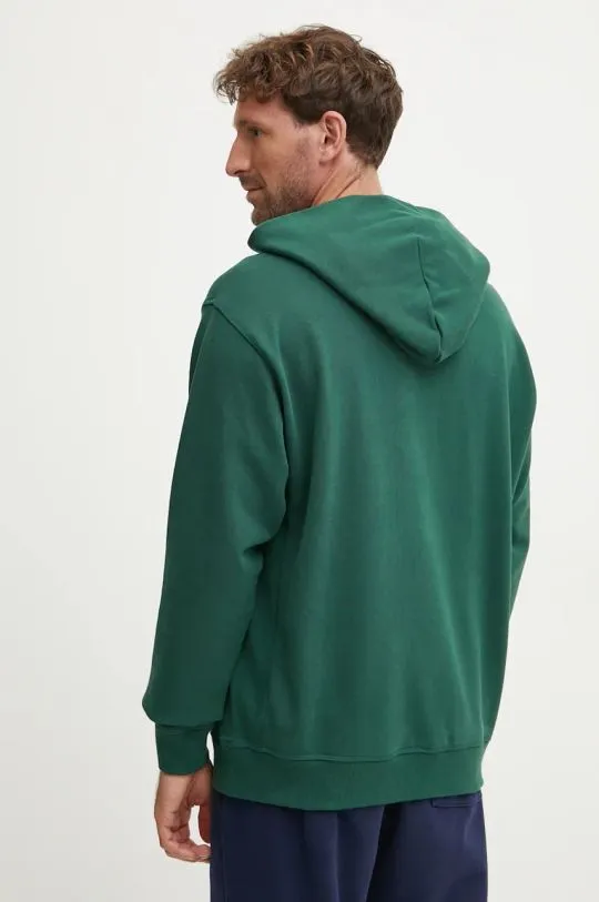 New Balance cotton sweatshirt men's green color hooded smooth MT41534NWG