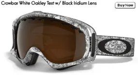 Oakley Crowbar White Oakley Text Goggles w/ Black Iridium Lens