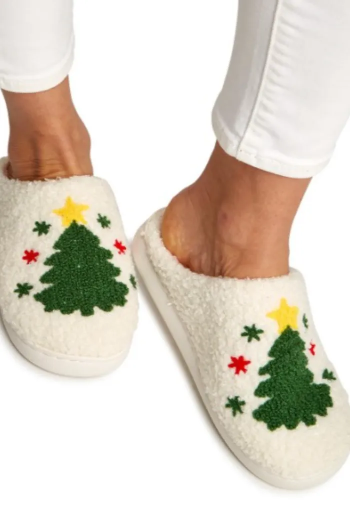 Oh Christmas Tree Icon Plush Slipper in Sizes