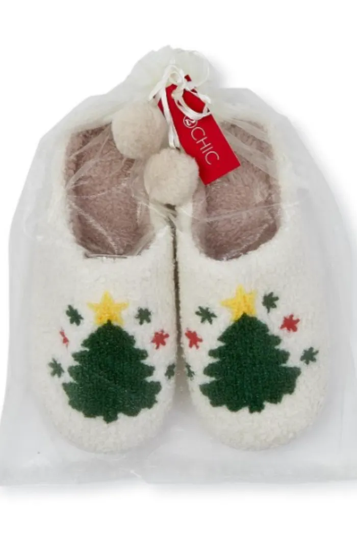 Oh Christmas Tree Icon Plush Slipper in Sizes