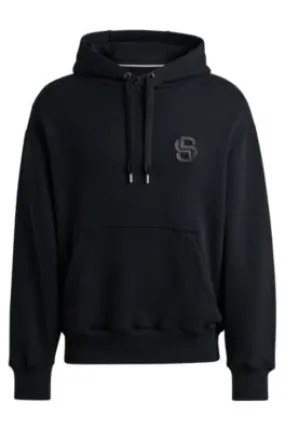 Oversize-fit hoodie in cotton with Double B monogram