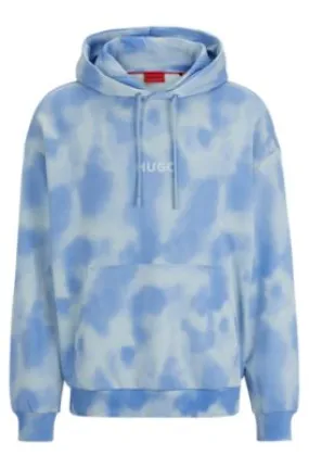 Oversize-fit hoodie in cotton with seasonal print