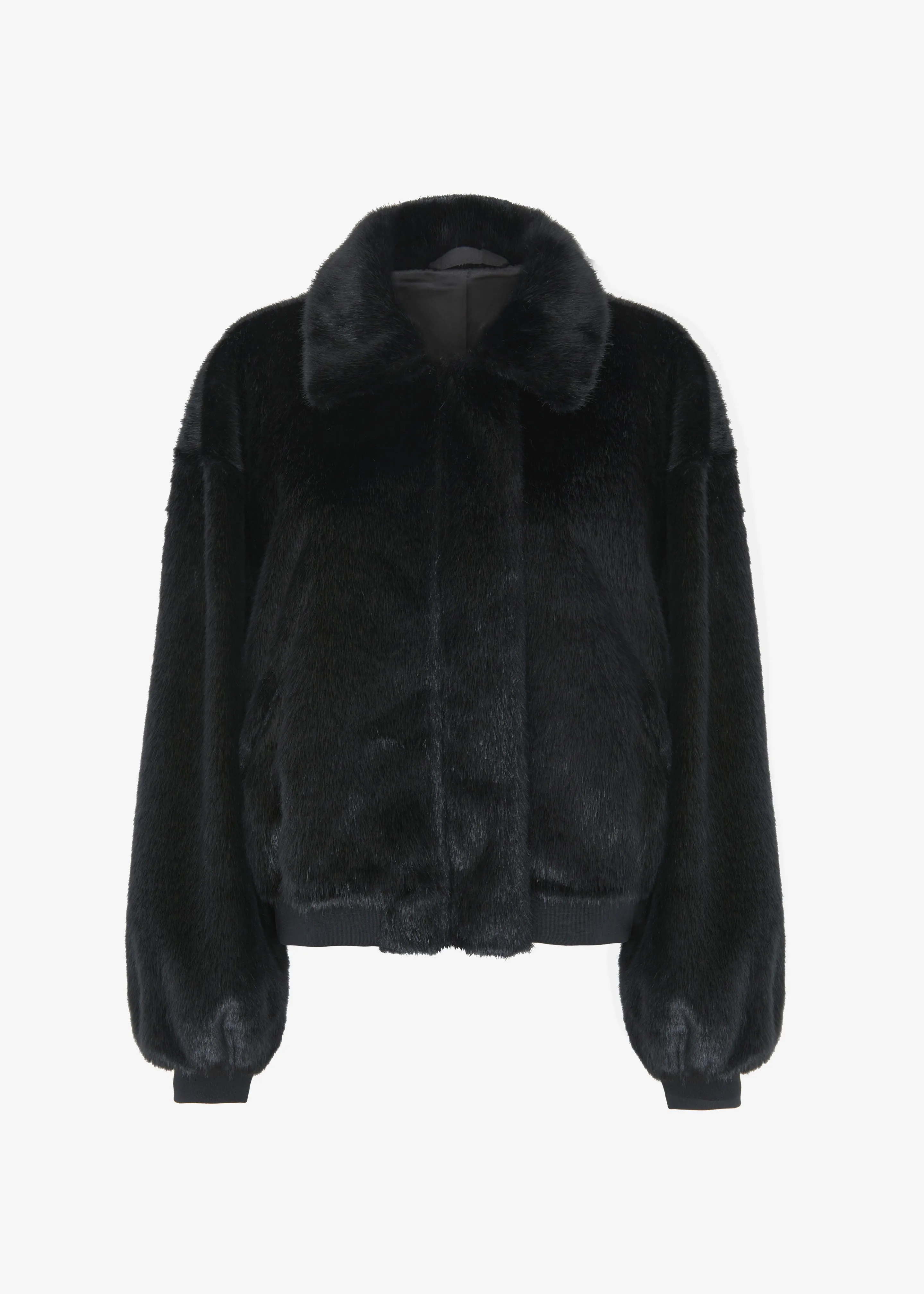 Pam Faux Fur Bomber - Black