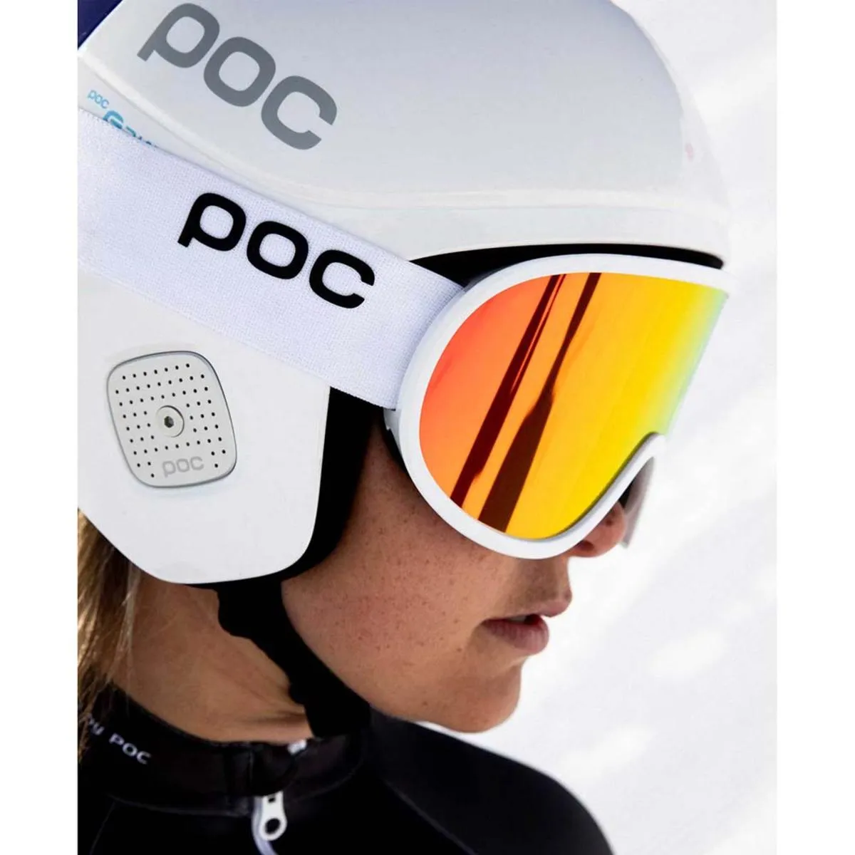 POC Retina Big Clarity Goggles Spektris Orange Lens - Hydrogen White Frame