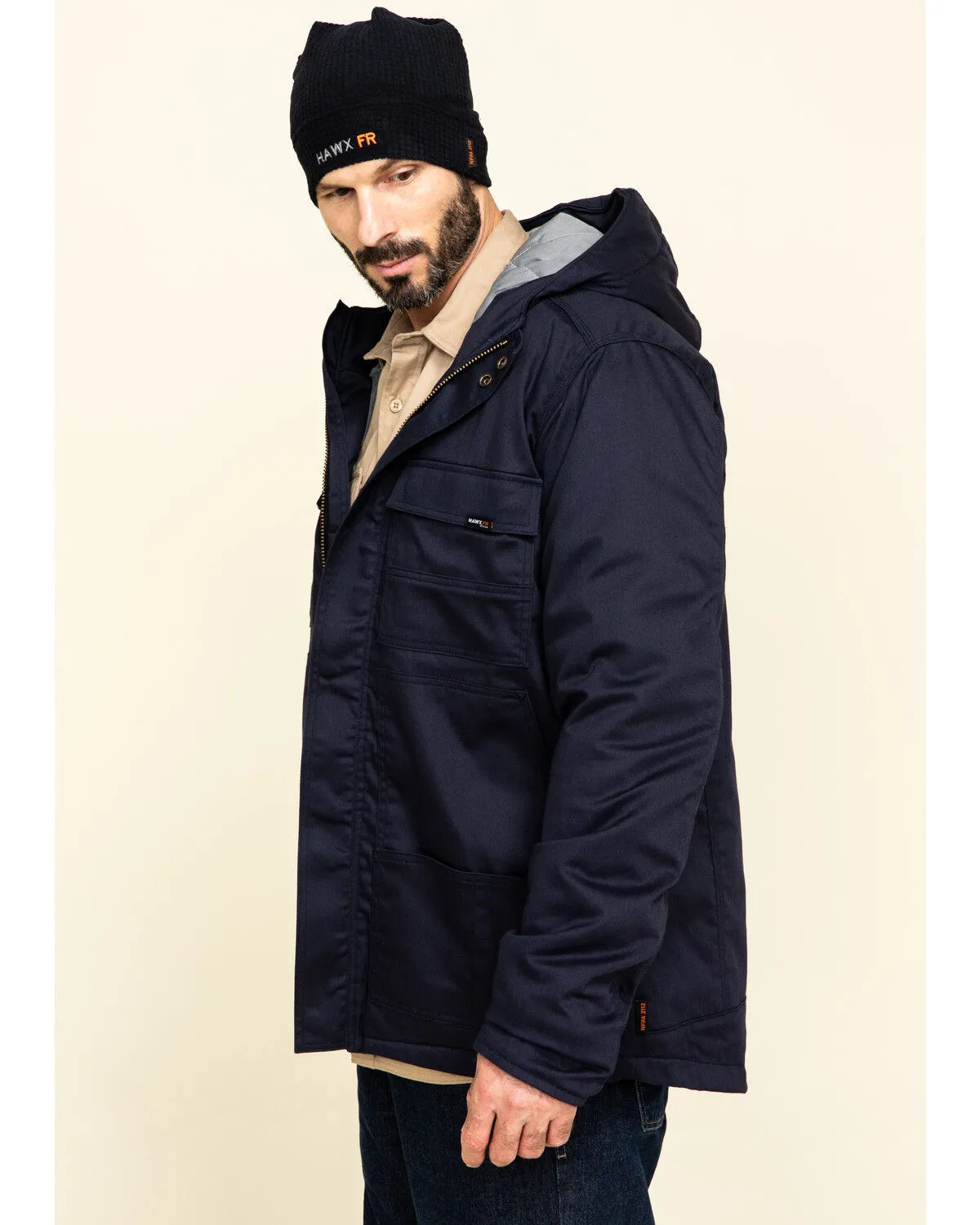 Product Name:  Hawx Men's FR Duck Hooded Work Jacket - Tall