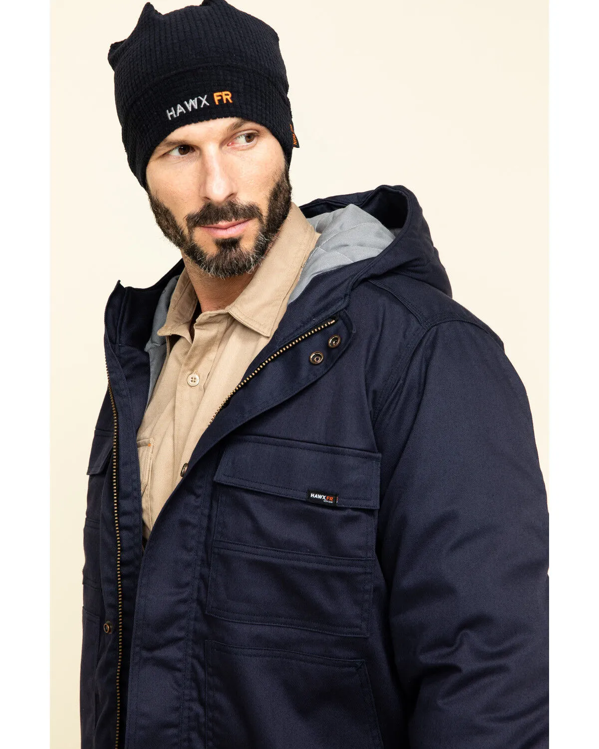 Product Name:  Hawx Men's FR Duck Hooded Work Jacket - Tall