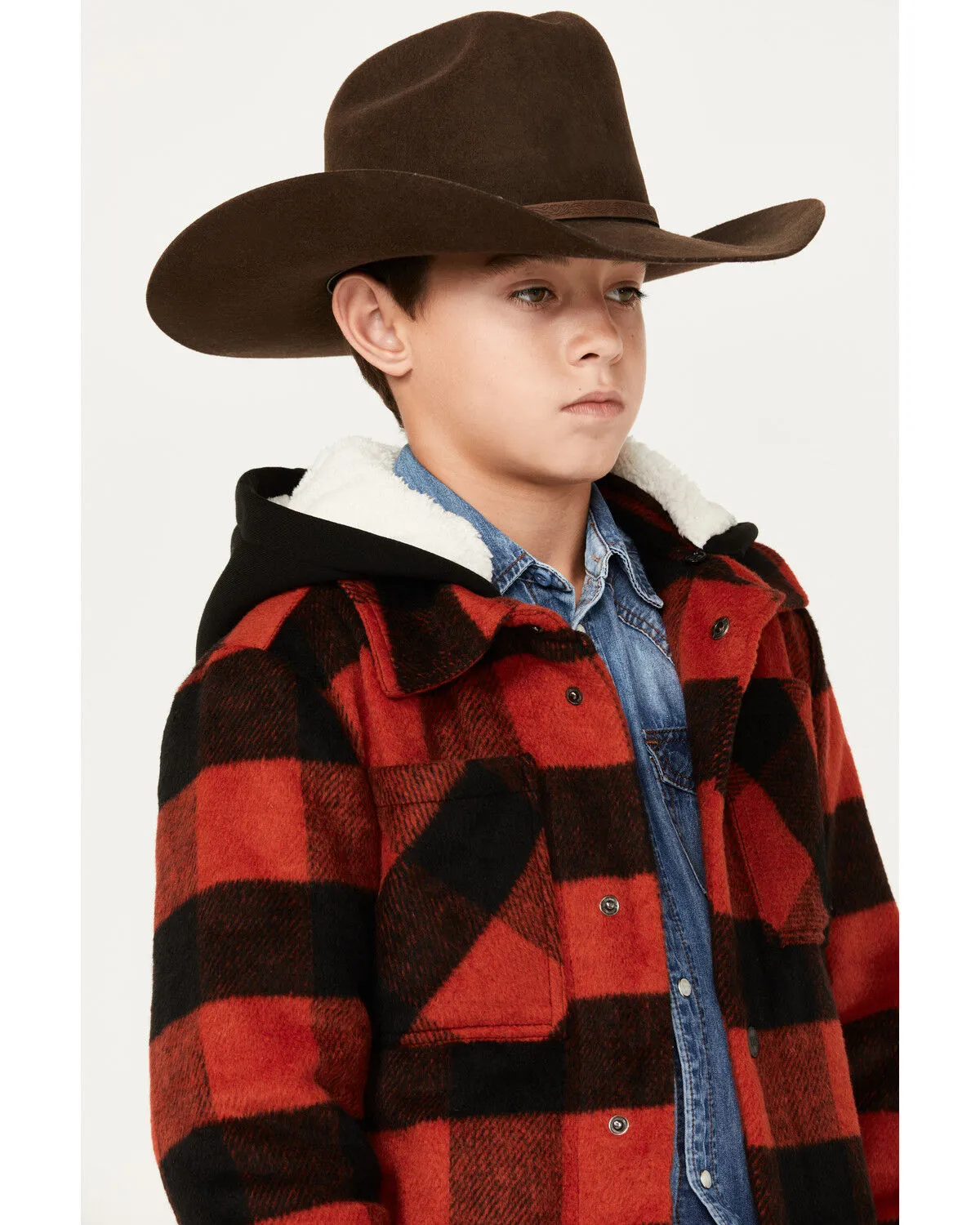 Product Name:  Urban Republic Little Boys' Plaid Print Wool Hooded Jacket