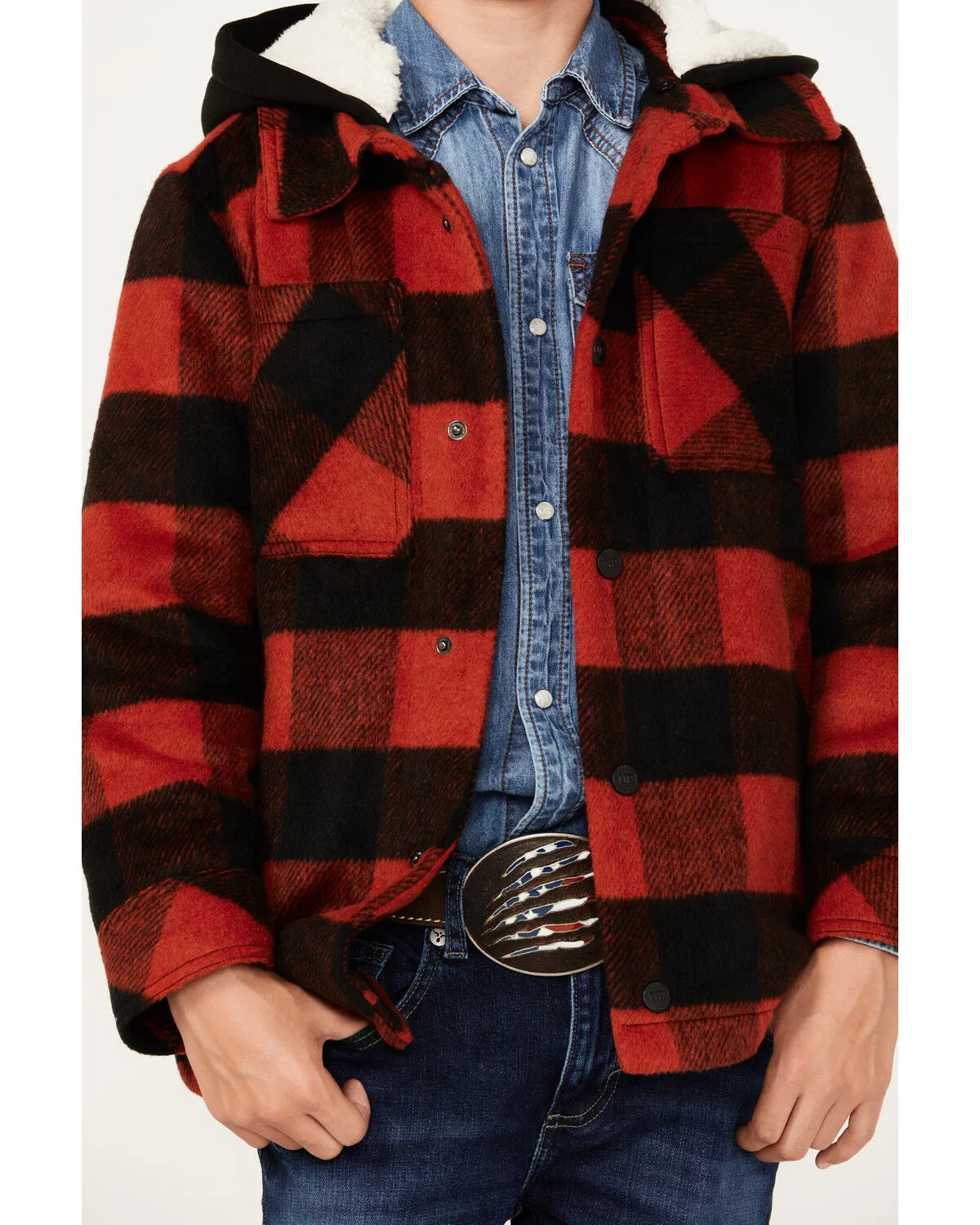 Product Name:  Urban Republic Little Boys' Plaid Print Wool Hooded Jacket