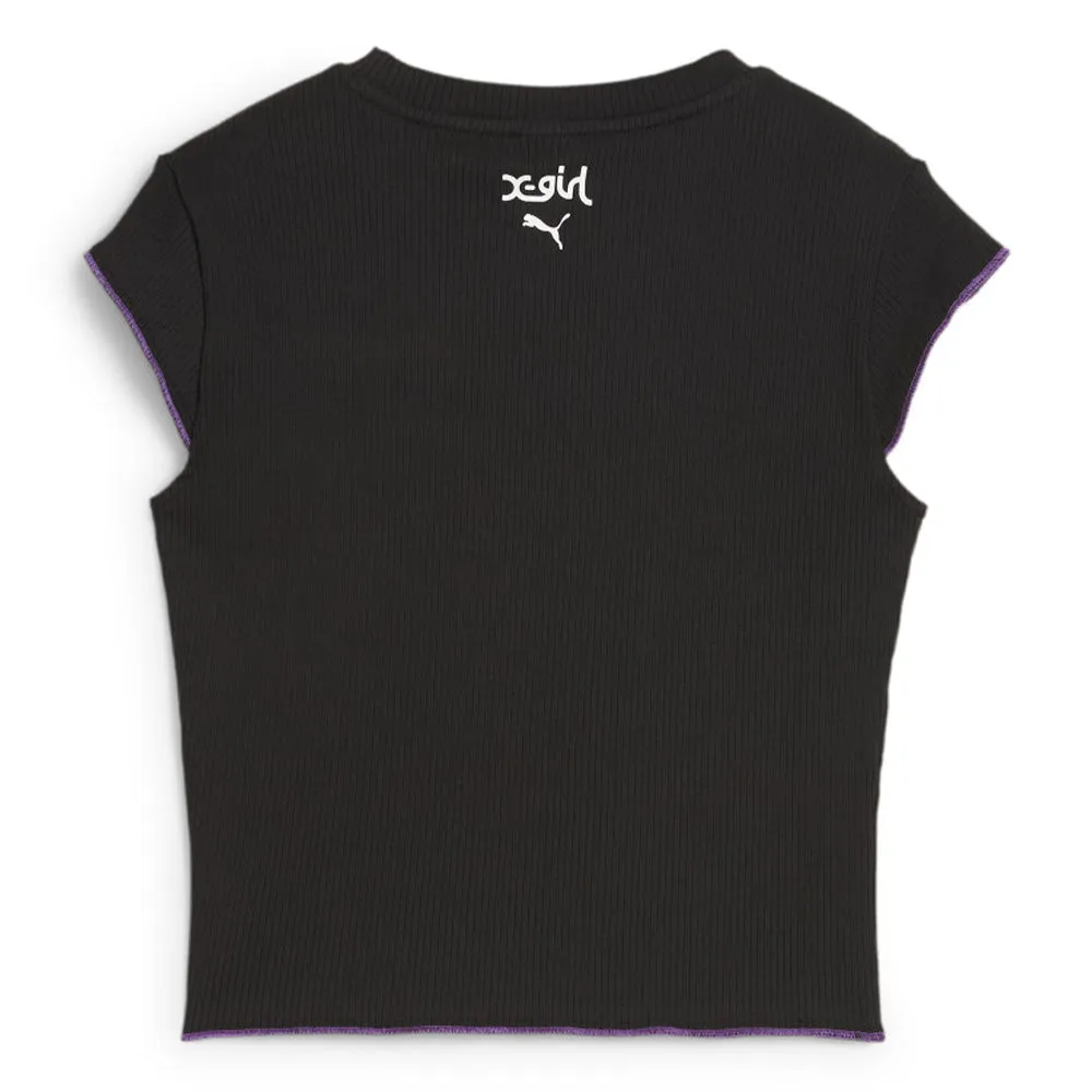 PUMA X X-GIRL RIBBED SLIM TEE PUMA BLACK