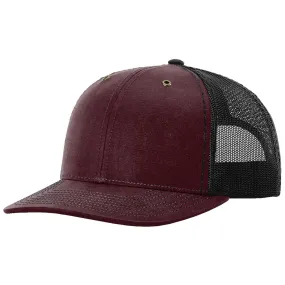 Richardson Burgundy/Black Split Fremont Trucker Hat