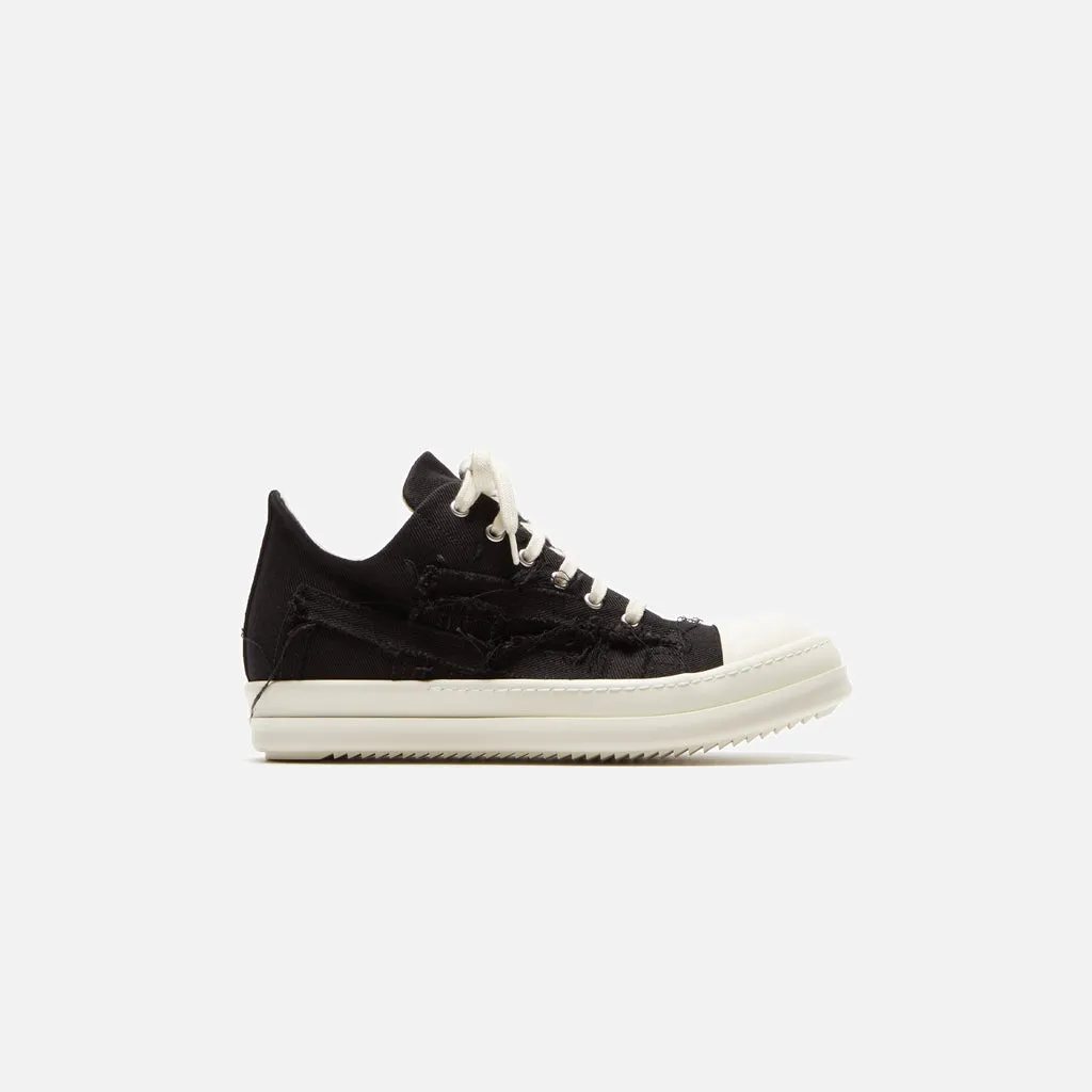 Rick Owens DRKSHDW Slashed Low Sneakers - Black / Milk / Milk