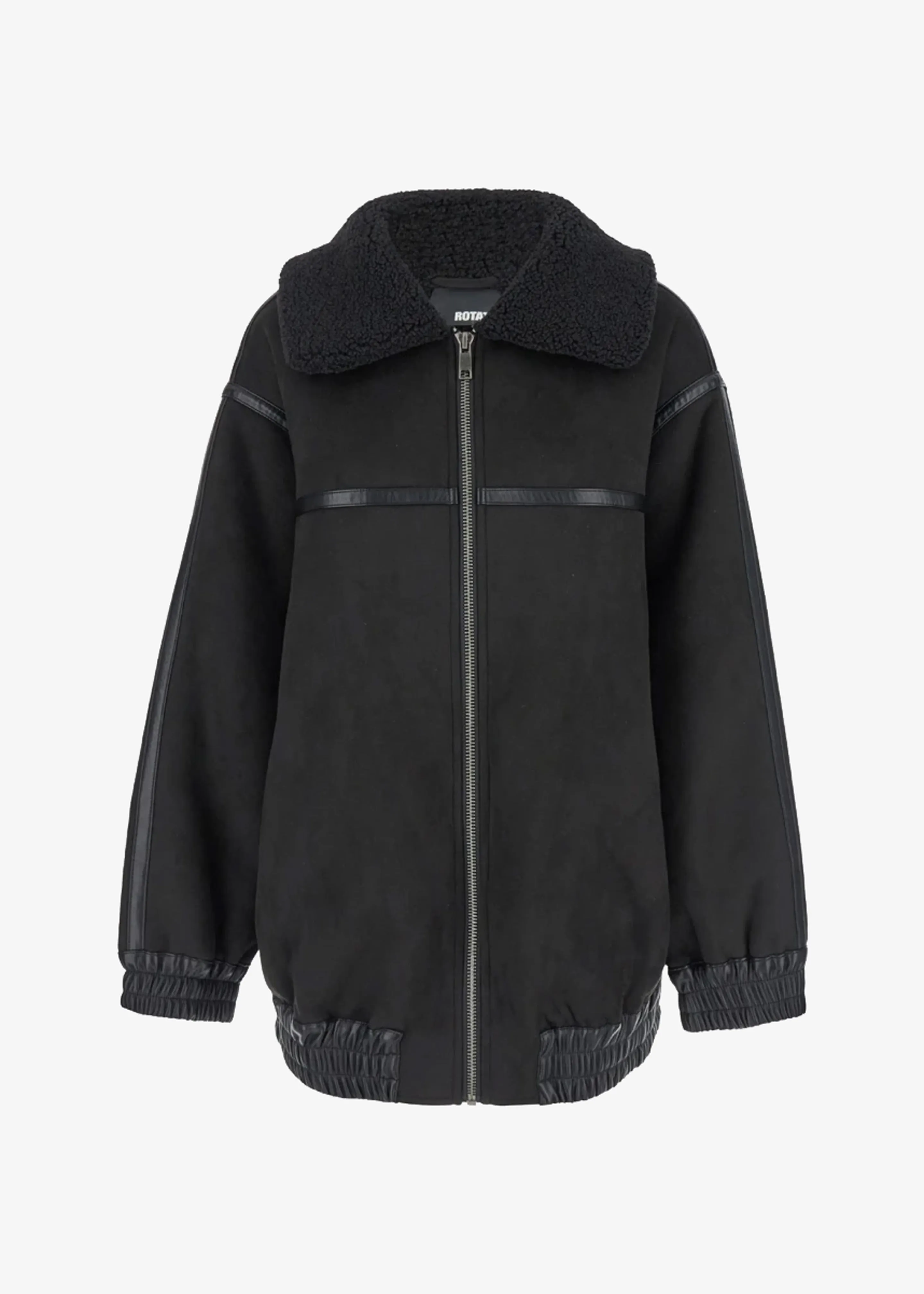 Rotate Oversized Bomber Jacket - Black