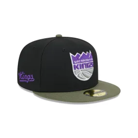 Sacramento Kings Olive Visor 59FIFTY Fitted Hat