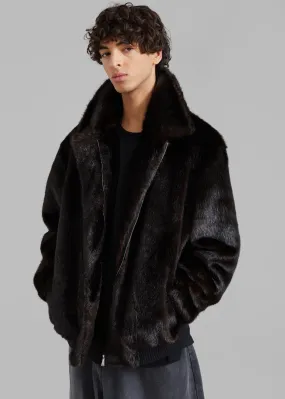 Scott Faux Fur Bomber - Dark Espresso