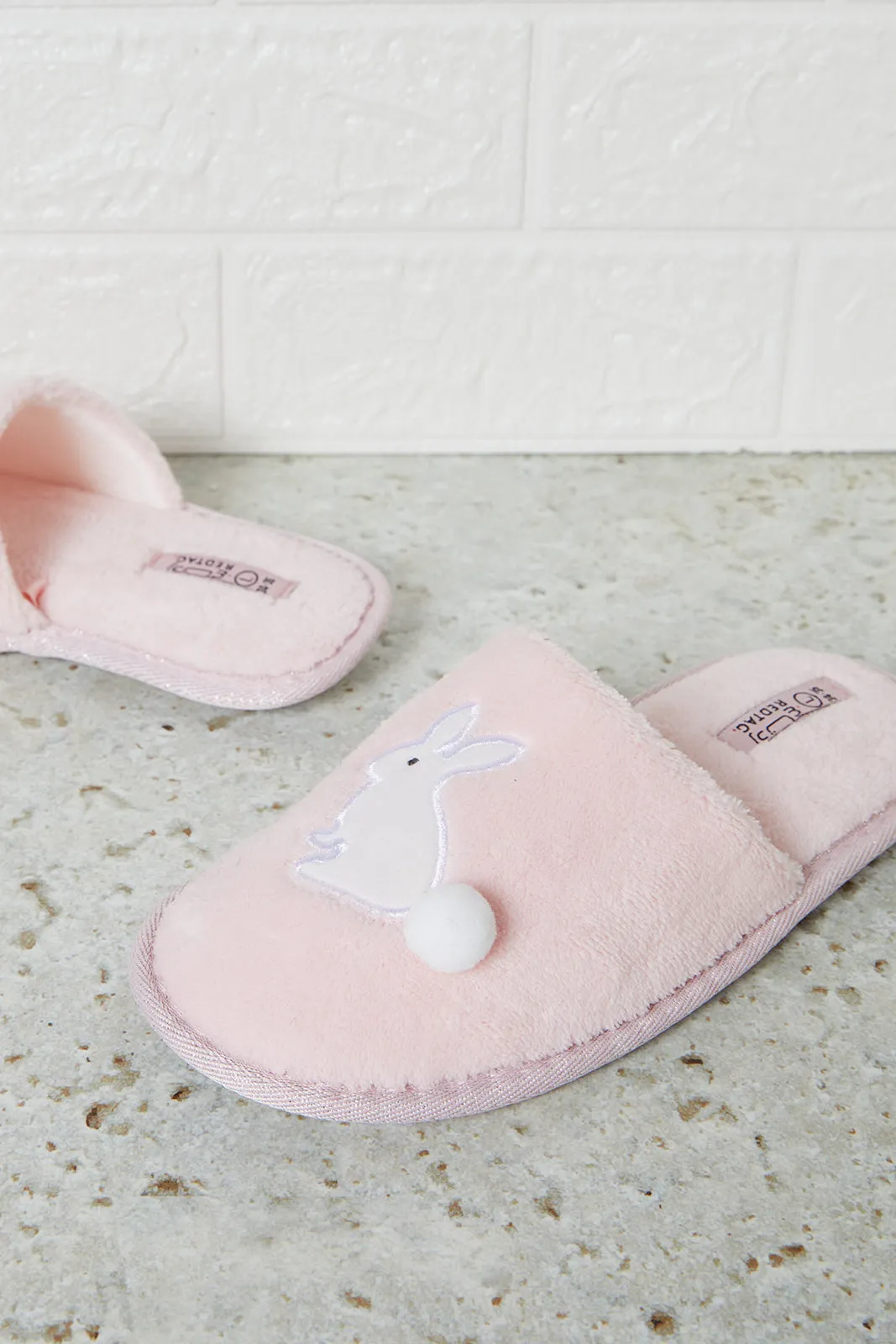 Senior Girls Pink Bunny Slipper