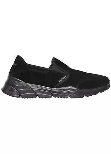 Skechers Black Relaxed Fit Nubuck Slip-On Trainers | Kaleidoscope