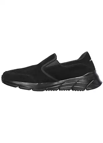 Skechers Black Relaxed Fit Nubuck Slip-On Trainers | Kaleidoscope