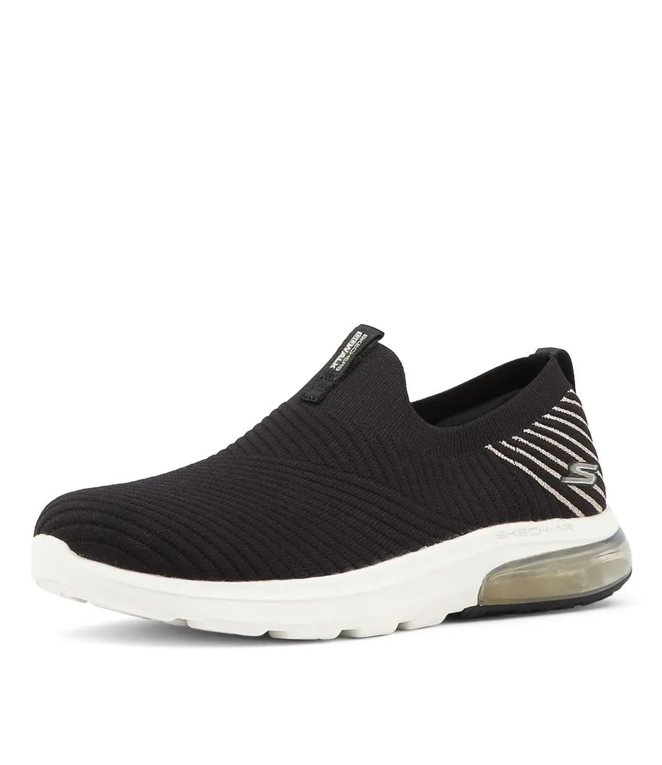 SKECHERS Go Walk Air 2.0 Black Gold Knit Sneakers