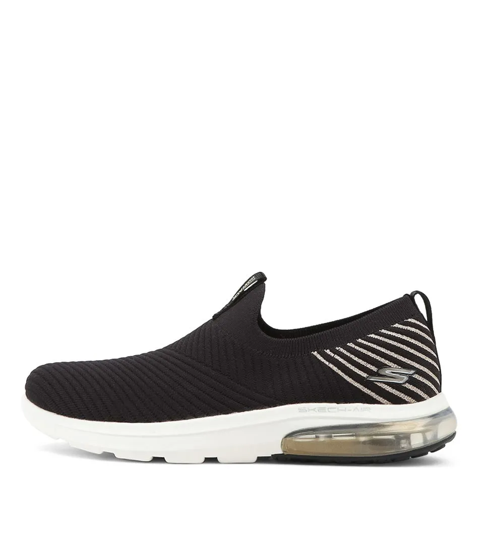 SKECHERS Go Walk Air 2.0 Black Gold Knit Sneakers