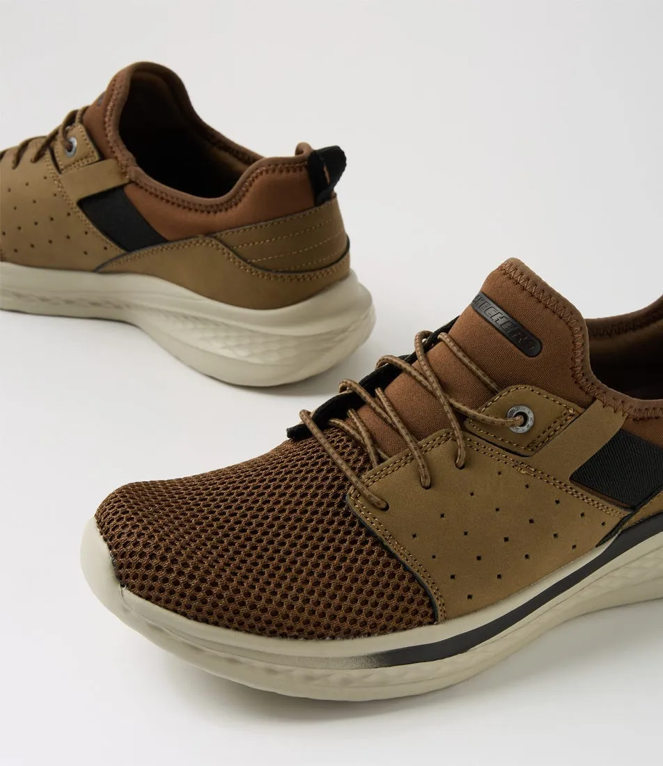 SKECHERS Slade Raymar Brown Mesh Sneakers