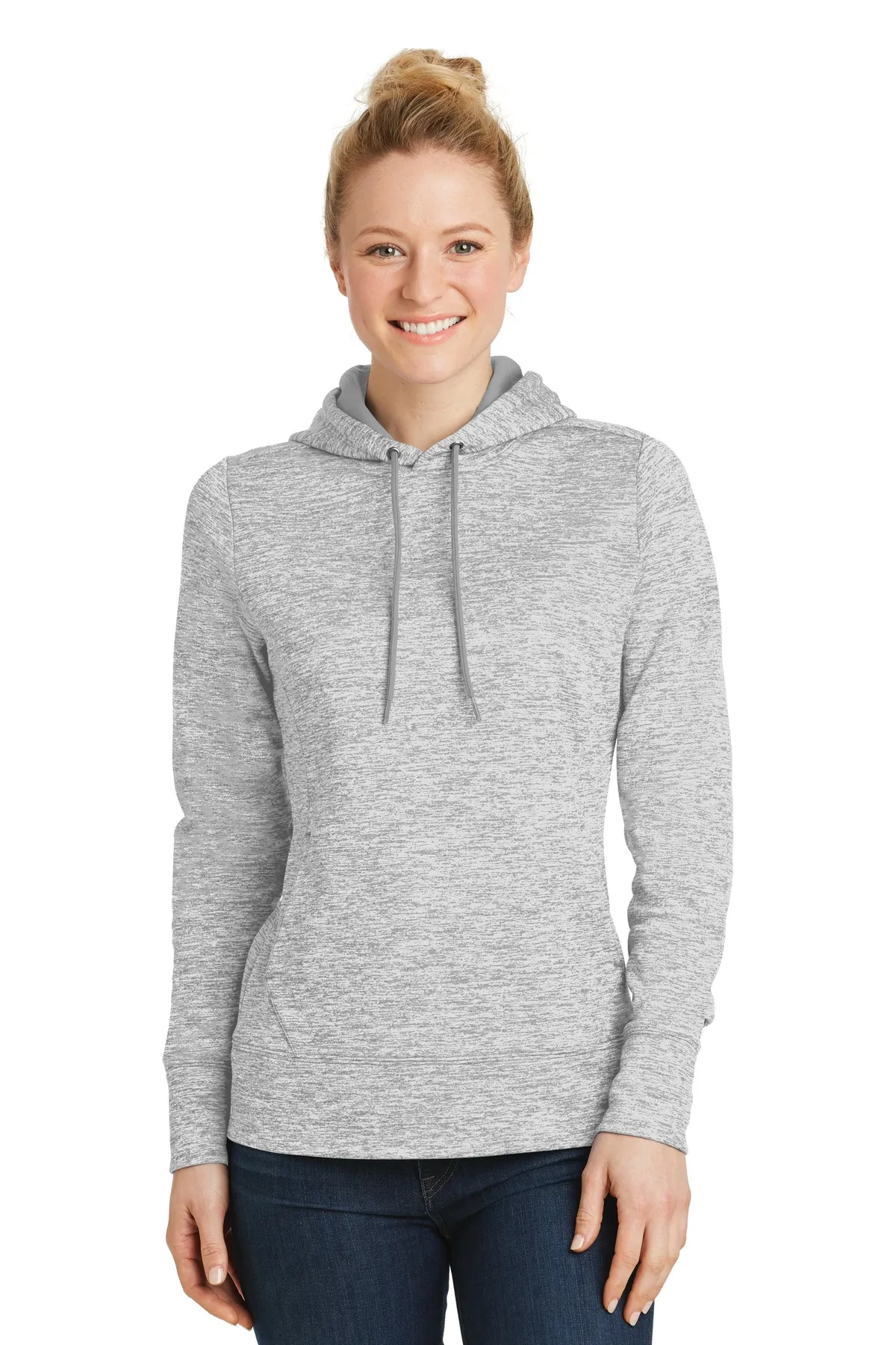 Sport-Tek  Ladies PosiCharge  Electric Heather Fleece Hooded Pullover. LST225