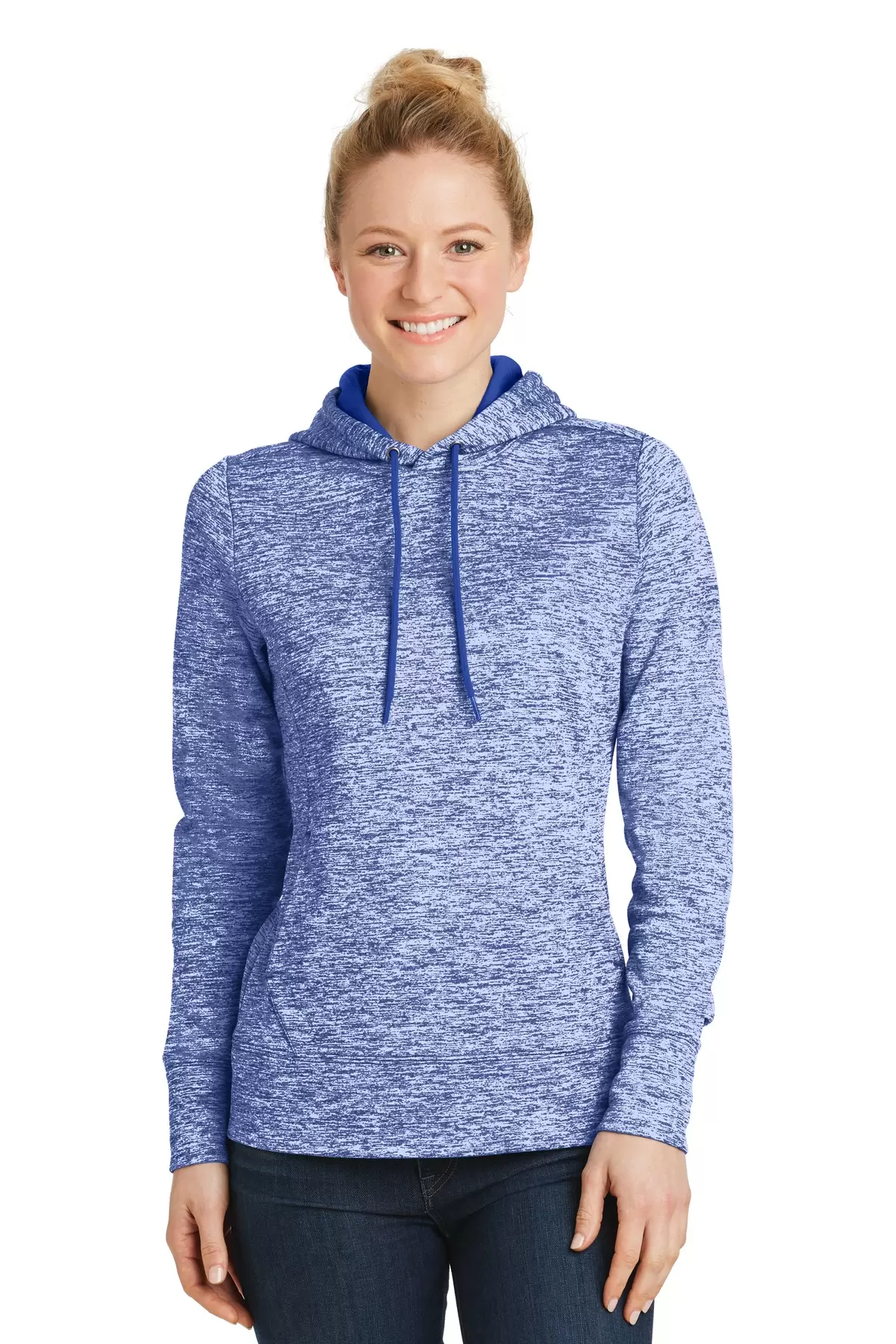 Sport Tek LST225 Sport-Tek Ladies PosiCharge Electric Heather Fleece Hooded Pullover SKU: LST225