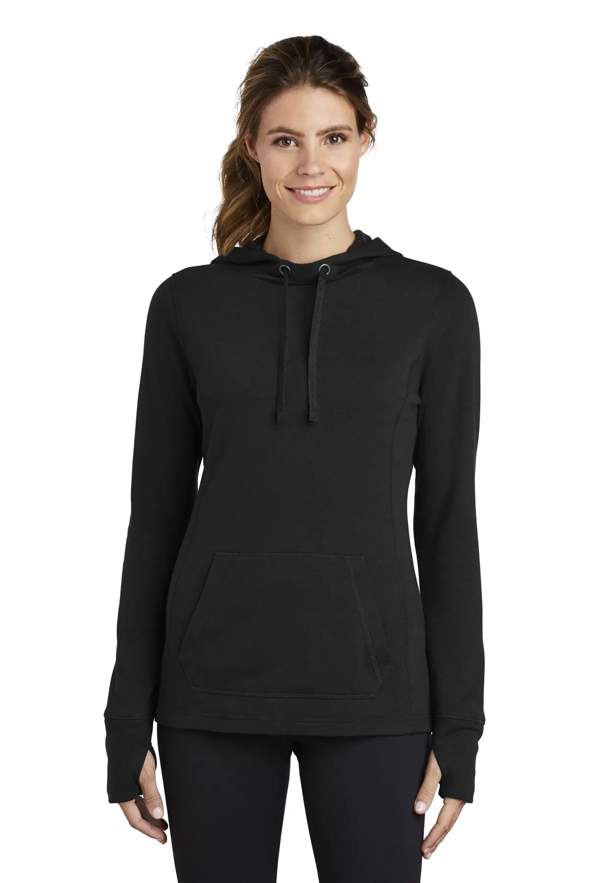 Sport Tek LST296 Sport-Tek  Ladies PosiCharge  Tri-Blend Wicking Fleece Hooded Pullover SKU: LST296