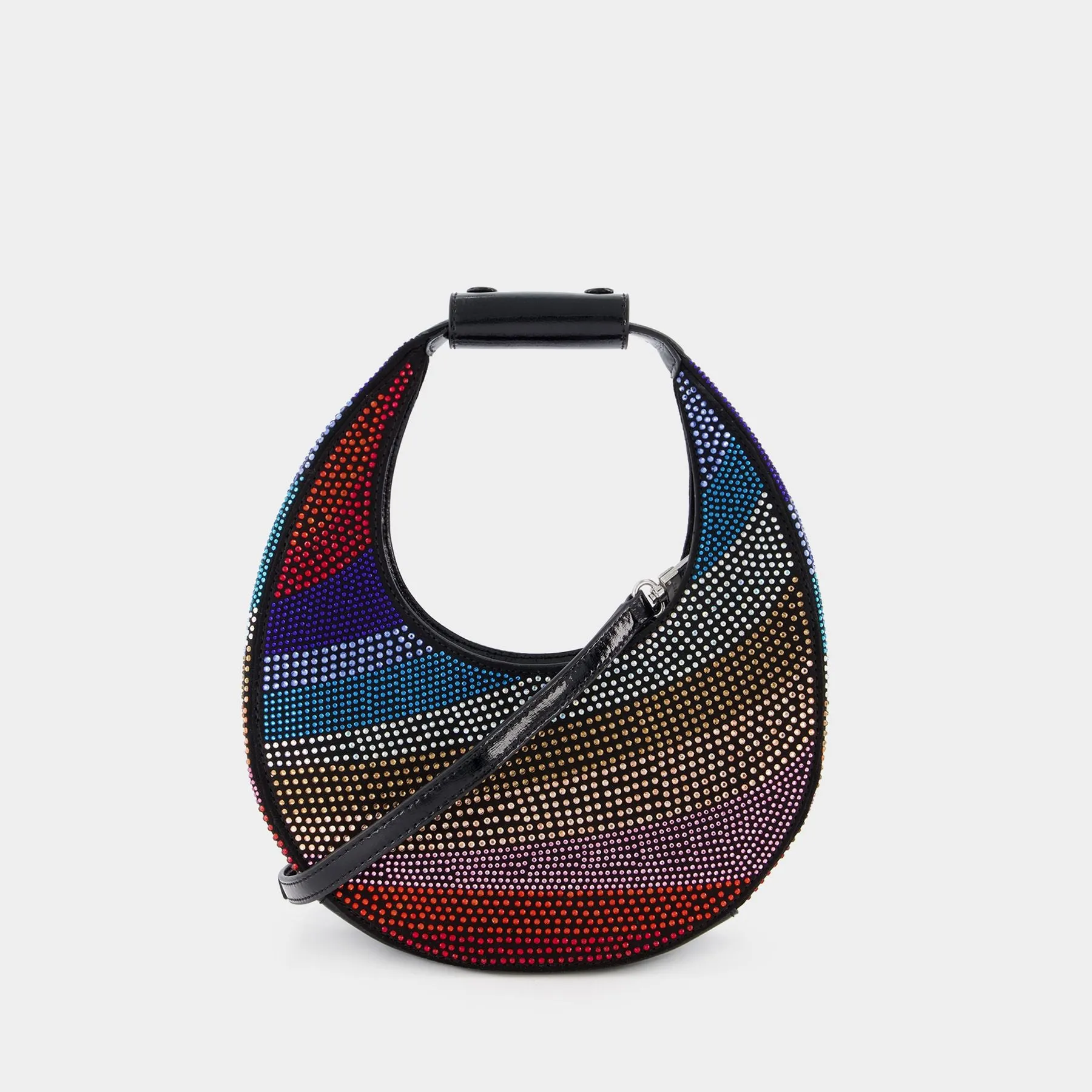 Staud  Mini Moon Crystal  Handbag - Staud - Rainbow/Black - Leather