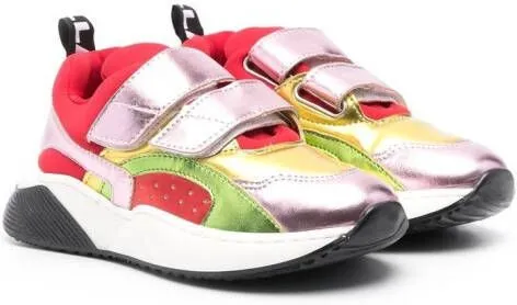 Stella McCartney Kids multi-panel touch-strap sneakers Red