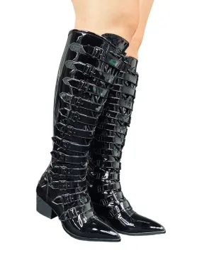 STRANGE CVLT COVEN BOOT MAX - BLACK PATENT