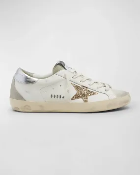 Superstar Leather Glitter Low-Top Sneakers