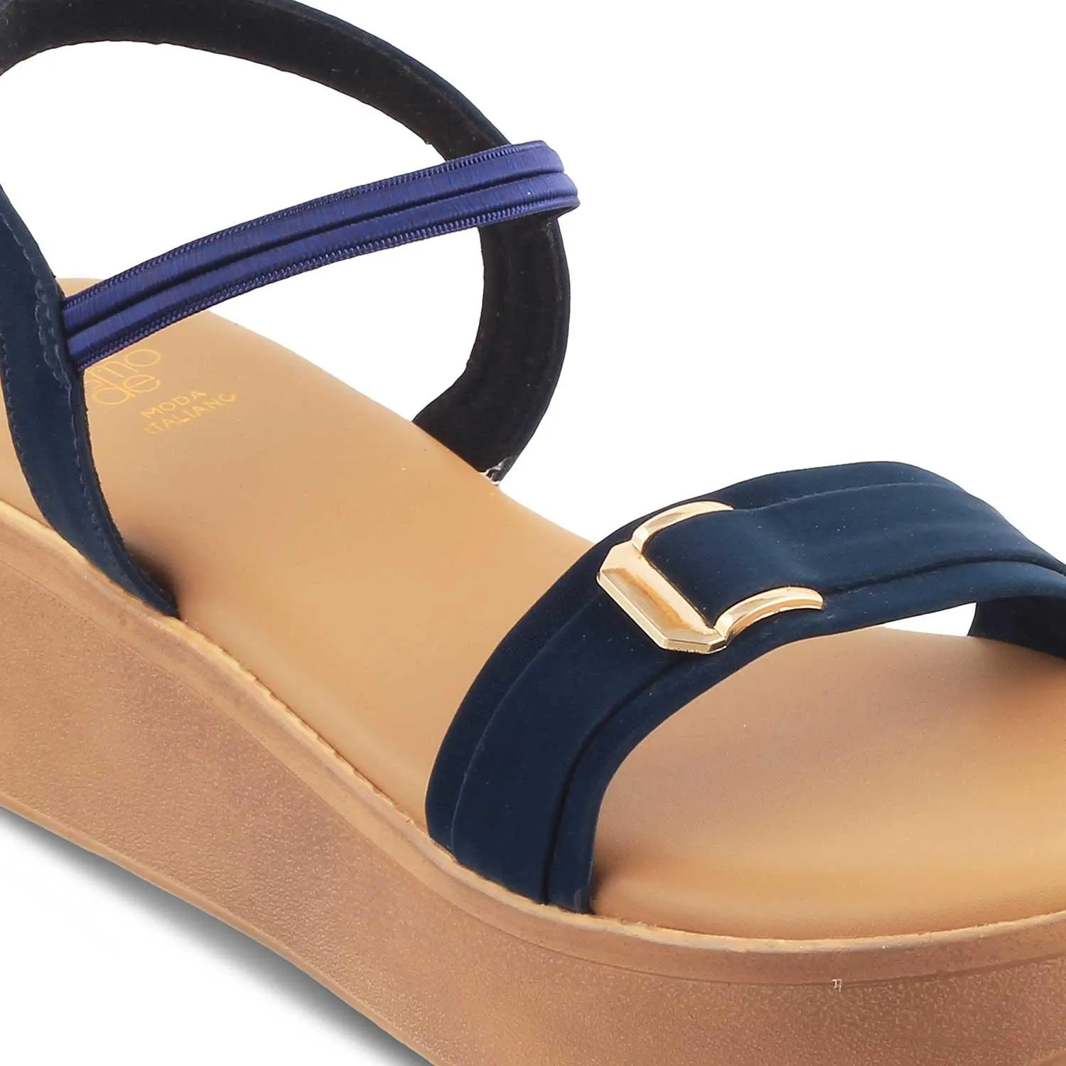 The Caen Blue Women's Platform Wedge Sandals Tresmode