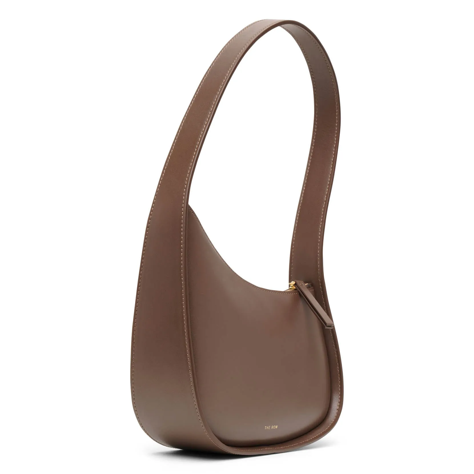 The Row Half Moon brown leather shoulder bag