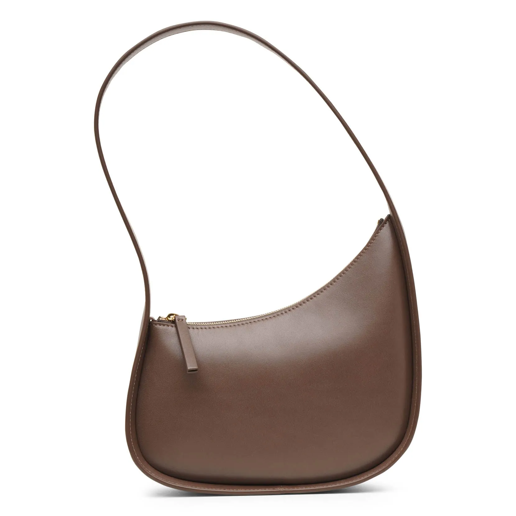 The Row Half Moon brown leather shoulder bag