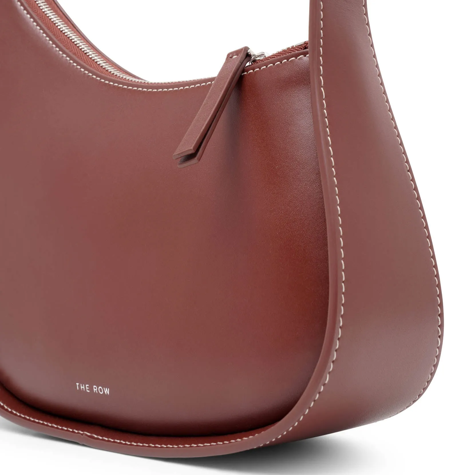 The Row Half Moon red leather shoulder bag